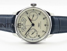 Portuguese Real PR Real Annual Calendar IW5035 ZF 1:1 Best Edition White Dial Blue Markers on Blue Leather Strap A52850