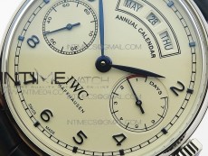 Portuguese Real PR Real Annual Calendar IW5035 ZF 1:1 Best Edition White Dial Blue Markers on Blue Leather Strap A52850
