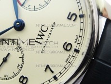 Portuguese Real PR Real Annual Calendar IW5035 ZF 1:1 Best Edition White Dial Blue Markers on Blue Leather Strap A52850