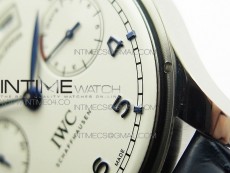 Portuguese Real PR Real Annual Calendar IW5035 ZF 1:1 Best Edition White Dial Blue Markers on Blue Leather Strap A52850