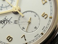 Portugieser Chrono Classic 42 IW3904 RG ZF 1:1 Best Edition White dial on Brown Leather Strap A7750