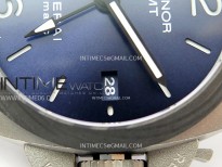 PAM1279 X Luminor GMT 42mm Titanium VSF 1:1 Best Edition Blue Dial on Black Leather Strap P.9011 Super Clone