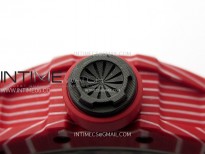 RM035 Red Carbon SONIC Best Edition Skeleton Dial on Red Rubber Strap Clone RMUL2