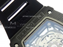 RM035 Black Carbon SONIC Best Edition Skeleton Dial on Black Rubber Strap Clone RMUL2