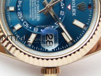 Sky-Dweller 326931 904L RG Noob 1:1 Best Edition Blue Dial on RG Oyster Bracelet Asian 23J to 9001