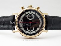 Classique 1399 RG VRF Best Edition Black Dial On Black Leather Strap Asian Hand-Winding Chronograph