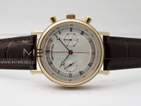 Classique 1399 RG VRF Best Edition White Dial On Brown Leather Strap Asian Hand-Winding Chronograph