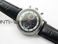 Classique 1399 SS VRF Best Edition Black Dial On Black Leather Asian Hand-Winding Chronograph