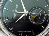 Master Ultra Thin Moon 1368420 SS ZF 1:1 Best Edition Black Dial on Black Leather Strap V3 SA925 Super Clone
