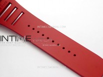 RM035-02 Real Red NTPT Carbon ZF 1:1 Best Edition Skeleton Dial on Red Rubber Strap V4
