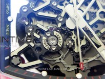 RM035-02 Real Red NTPT Carbon ZF 1:1 Best Edition Skeleton Dial on Black Rubber Strap V4