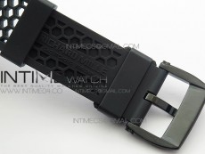 RM027 Titanium DLC Real Tourbillon EURF Best Edition Skeleton Skull Dial on Black Rubber Strap