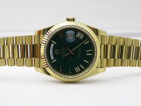 Day Date 40mm 228238 Gain Weight YG/tungsten APSF 1:1 Best Edition Green Dial Roman Markers on YG President Bracelet A2836