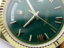 Day Date 40mm 228238 Gain Weight YG/tungsten APSF 1:1 Best Edition Green Dial Roman Markers on YG President Bracelet A2836