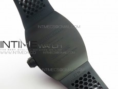 RM027 Titanium DLC Real Tourbillon EURF Best Edition Skeleton Skull Dial on Black Rubber Strap