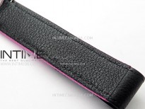 Daytona Rainbow Bezel White Carbon Case GETF Best Black Dial on Pink Nylon Strap SA4130