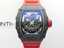 RM035-02 Real NTPT ZF All in one movement 1:1 Best Edition Skeleton Dial on Red Rubber Strap V5
