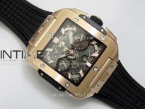 Square Bang Unico 42mm RG BBF 1:1 Best Edition Skeleton Dial on Black Rubber Strap A1280