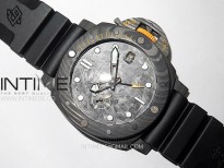 PAM1324 Carbotech 44mm GMT VSF 1:1 Best Edition Carbon Dial on Black Rubber Strap P.9011