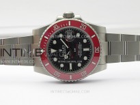 Submariner DIW Red Ceramic Bezel VSF 1:1 Best Edition Black Carbon Dial on Sandblasted Bracelet VS3135