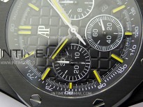 Royal Oak Offshore 26240 Real Black Ceramic APF 1:1 Best Edition Black Dial on Black Rubber Strap A4401