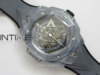 Big Bang Sang Bleu II Gray Ceramic BBF Best Edition on Gray Rubber Strap A1240