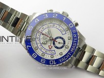 YachtMaster II 116680 Blue Ceramic Bezel SS KF 1:1 Best Edition White Dial on Bracelet A7750