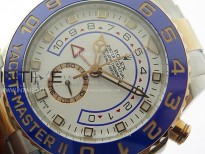 YachtMaster II 116681 Blue Ceramic Bezel SS/RG KF 1:1 Best Edition White Dial on Bracelet A7750