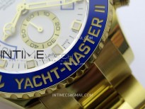 YachtMaster II 116688 Blue Ceramic Bezel YG KF 1:1 Best Edition White Dial on YG Bracelet A7750