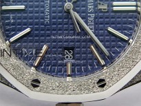 Royal Oak 41mm 15410 Frosted SS ZF 1:1 Best Edition Blue Textured Dial on SS Bracelet SA3120 Super Clone