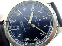 Navitimer8 A17314 SS TF 1:1 Best Edition Blue dial On Blue Leather Strap A2824