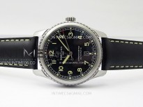 Navitimer8 A17314 SS TF 1:1 Best Edition Black dial On Black Leather Strap A2824