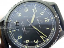 Navitimer8 A17314 DLC TF 1:1 Best Edition Black dial On black leather strap A2824