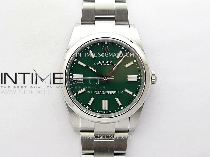 Oyster Perpetual 124300 41mm 904L Clean 1:1 Best Edition Green Dial On SS Bracelet VR3230
