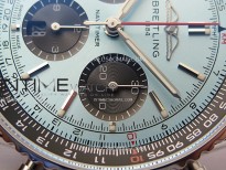 Navitimer B01 43mm SS B50 Best Edition Ice Blue Dial Black Subdial On Brown Leather Strap A7750