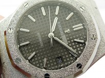 Royal Oak 41mm 15454 Frosted SS APSF 1:1 Best Edition Gray Textured Dial on Frosted SS Bracelet SA3120 Super Clone