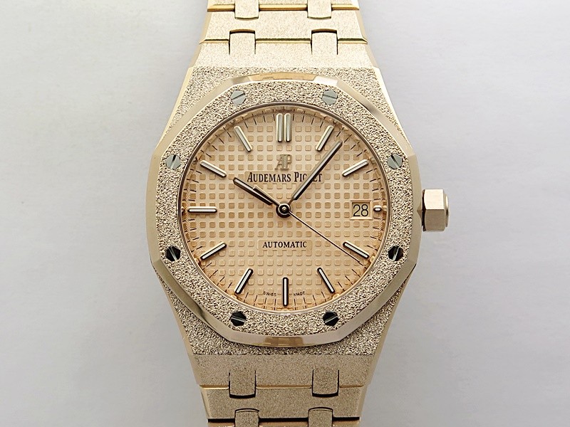 Royal Oak 37mm 15454 Frosted RG APSF 1:1 Best Edition RG Textured Dial on Frosted RG Bracelet SA3120 Super Clone