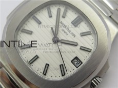 Nautilus 5711/1A GRF Best Edition White Textured Dial on SS Bracelet A324Size