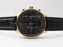 Portuguese Chrono IW371610 RG ZF 1:1 Best Edition Gray Dial on Black Leather Strap A69355