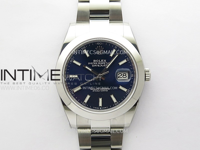 DateJust 41mm 126300 904 SS AR+F 1:1 Best Edition Blue Dial Sticks Markers on Oyster Bracelet SH3235