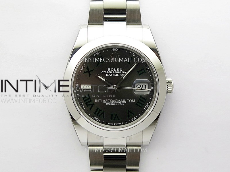 DateJust 41mm 126300 904 SS AR+F 1:1 Best Edition Gray Dial Roman Markers on Oyster Bracelet SH3235