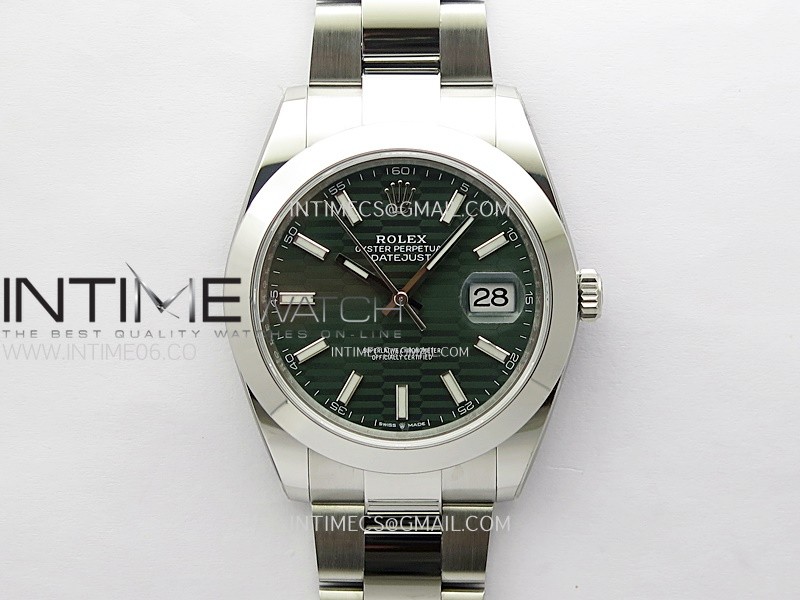 DateJust 41mm 126300 904 SS AR+F 1:1 Best Edition Fluted Green Dial Sticks Markers on Oyster Bracelet SH3235