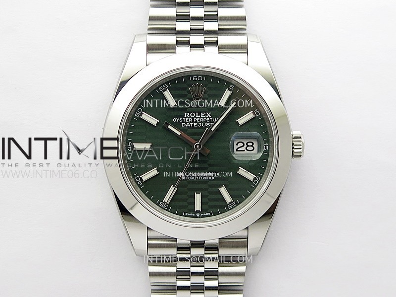 DateJust 41mm 126300 904 SS AR+F 1:1 Best Edition Fluted Green Dial Sticks Markers on Jubilee Bracelet SH3235