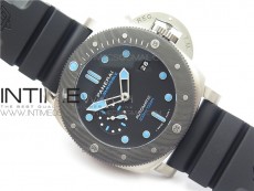 PAM799 Titanium VSF Best Edition Carbotech Bezel Black Dial on Rubber Strap P.9010 Clone