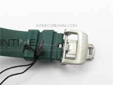 RM011 Real White Ceramic Chronograph KVF 1:1 Best Edition Crystal Skeleton Dial Green on Green Rubber Strap A7750