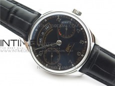 PORTUGUESE REAL PR REAL ANNUAL CALENDAR IW503502 ZF 1:1 BEST EDITION BLACK DIAL ON BLACK LEATHER STRAP A52010