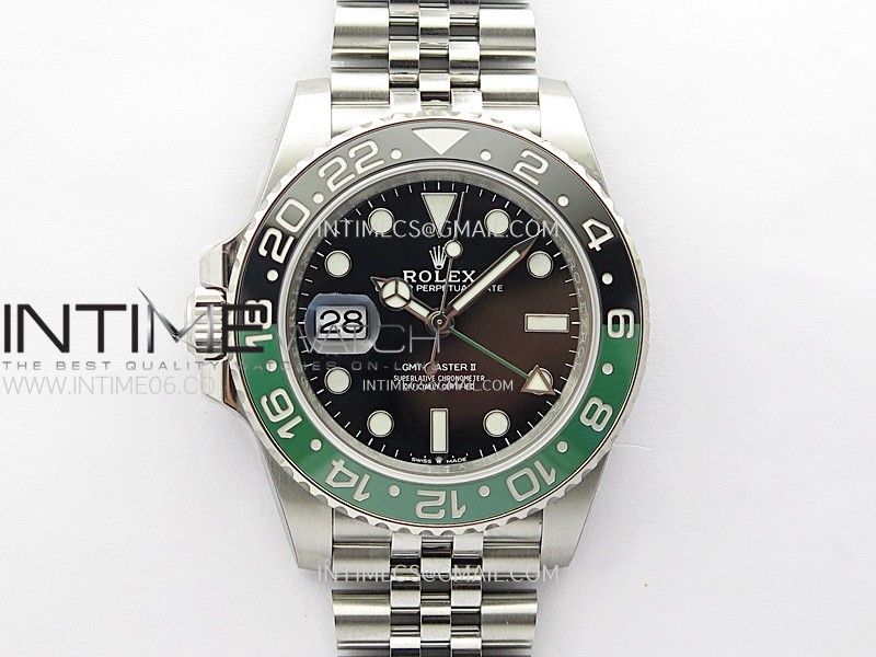 GMT Master II 126720 VTNR Green/Black Ceramic 904L SS AR+F 1:1 Best Edition Black Dial on Jubilee Bracelet VR3285 CHS
