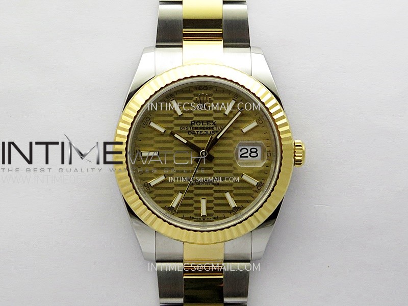 DateJust 41 126333 SS/YG Clean 1:1 Best Edition 904L Steel Gold Fluted Dial on Oyster Bracelet VR3235