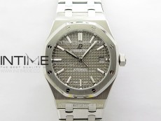 Royal Oak 37mm 15450 SS ZF 1:1 Best Edition Gray Textured Dial on SS Bracelet SA3120 Super Clone