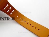 RM052-05 Brown Ceramic Bezel Carbon Case YSF Best Edition Skeleton Dial on Orange Rubber Strap Tourbillon